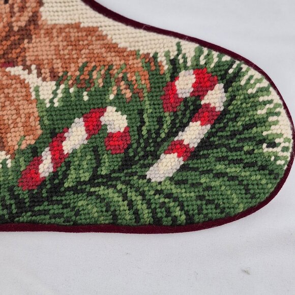 Dog Needlepoint Christmas Stocking - Picture 4 of 16